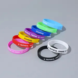 Printed Logo Decorative Wristband Customized Eco Friendly And Durable Personalized Segmented Embossed Silicone Wristband