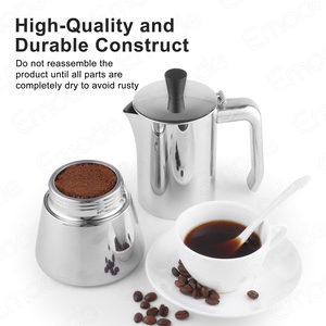 Emode hàng ngày thiết kế mới 4 ly 6 ly Báo Chí pháp Moka maker Espresso Thép không gỉ nồi cà phê - Product Image 2