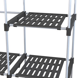 Organisateur de rangement de placard multifonctionnel multicouche moderne en plastique et métal, porte-chaussures, porte-vêtements suspendu pour chambre à coucher - Product Image 3