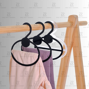 High Quality 5.3/6.7-Inch Durable Black Transparent Eco-Friendly <strong>Multi</strong>-Functional Scarf Necktie Plastic <strong>Hanger</strong> for Wardrobe - Product Image 1
