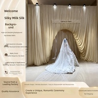 Rideaux en acrylique pour mariage, couleur crème/blanc cassé, style coréen, pour décoration de mariage, toile de fond, aménagement de scène d'hôtel, Chine