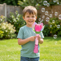 Bâton à bulles Lotus lumineux à LED rechargeable avec 10 trous, machine à bulles automatique à une touche pour enfants, cadeau pour fêtes en extérieur