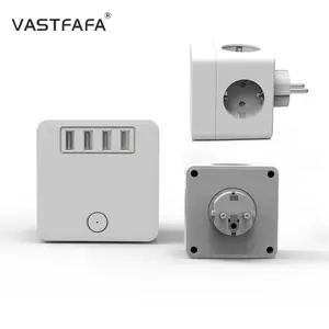 Vastfafa Multiple plugs sockets eu standard plug in wall socket with plug and usb