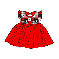 Robe de fête pour bébé fille, en bambou tricoté, imprimée sur mesure, douce, à manches courtes, longueur genou, style tutu, pour l'été