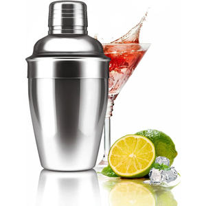 Ensemble de bar de luxe en acier inoxydable en gros, shaker à cocktail avec passoire intégrée, shaker à martini en métal et ensemble à whisky - Product Image 1