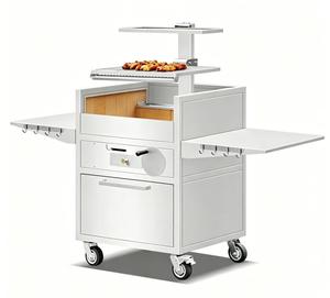 Parrilla Santa María con Volante de Elevación, de Acero Inoxidable, para Carbón de Leña, con Mesa Lateral Plegable para <span class=keywords><strong>Restaurante</strong></span> - Product Image 1