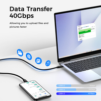 UNIEAN grosir kabel silikon USB4.0 40Gbps kabel Data tipe-c 100W usb c ke usb c kabel pengisian cepat untuk iPhone ke Android