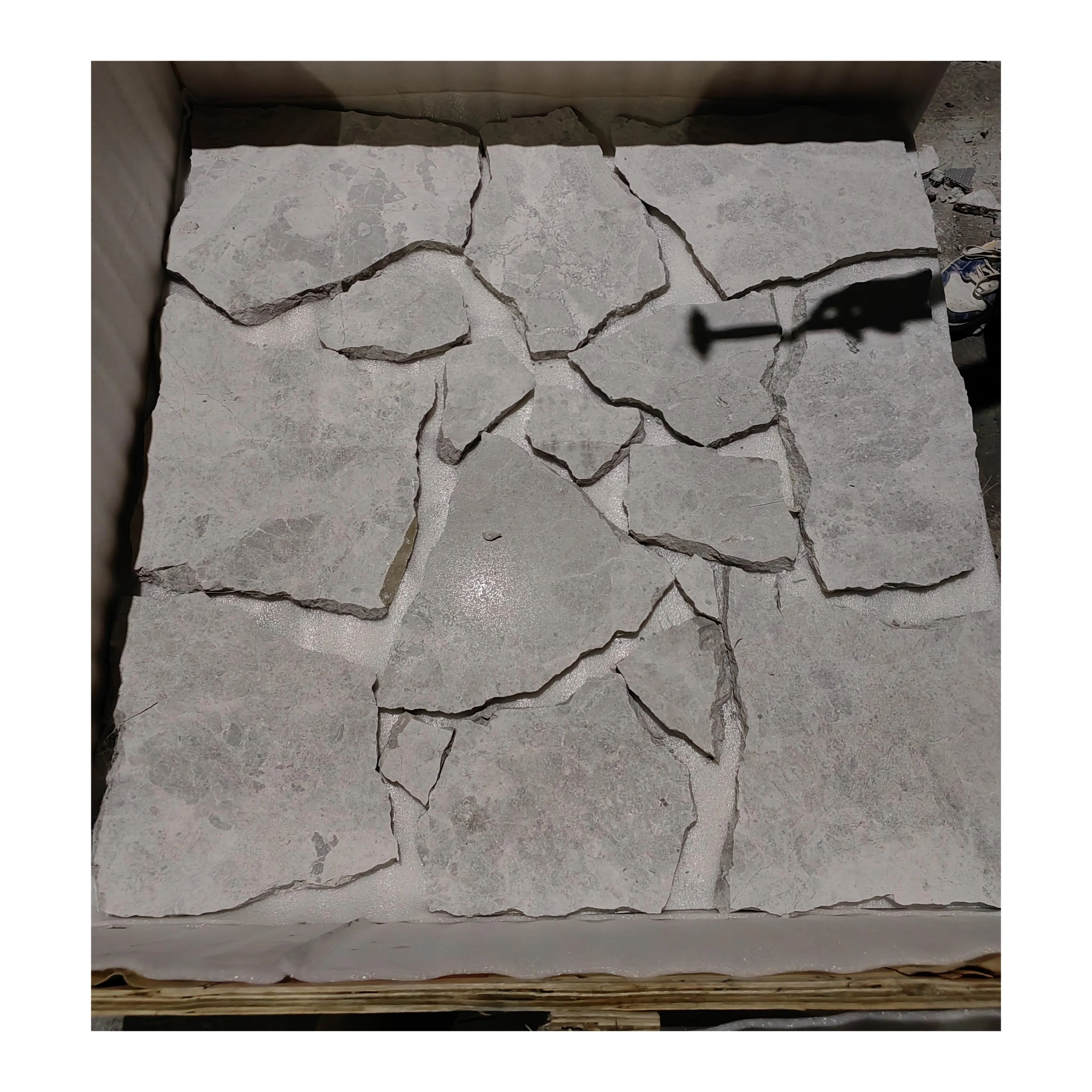 SHIHUI Premium Select Carrelage de sol en marbre gris pour les projets de construction extérieurs et intérieurs Pavage fou en marbre