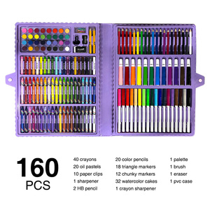 SINOART-لوازم الفن طقم رسم للأطفال مجموعة صغيرة مع الباستيل الزيتية أقلام تلوين ملونة أقلام أقلام ألوان مائية - Product Image 2