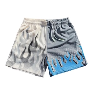 Shorts de boxe décontractés pour l'entraînement, shorts athlétiques en toile avec imprimé flamme, shorts de course pour hommes, shorts de basketball taille mi-haute - Product Image 6