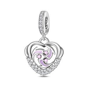 Atractivos Abalorios de Zirconia para la Temporada de Graduación, Diseño de Búho, Libro y Auriculares, Colgantes de Joyería DIY, Chapados en Plata, Forma de Corazón, Unisex - Product Image 6