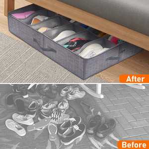 מחסן נעליים יציב אחסון נעליים עם מכסה ברור ארון אחסון לסלון - Product Image 6