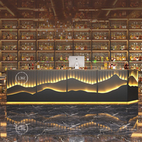 Comptoir de bar de restaurant de haute qualité sur mesure comptoir de caisse de réception moderne et luxueux pour club, bar