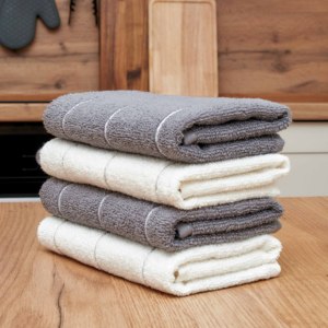 Cotton With Hanging Loop Soft Absorbent Lint Free Tea Towels and Multi Purpose Dish Cloths for <b>Kitchen</b> Cleaning - Product Image 5