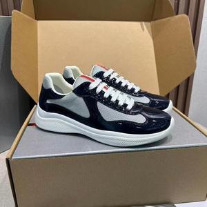 Chaussures de créateur Top American Cup 2026 pour hommes, baskets en cuir véritable, style course et marche, baskets en cuir patchwork - Product Image 6