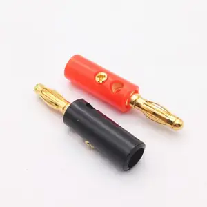 4mm Gold Plated Audio Speaker Banana Plug To RCA Adapter Closed Screw Type Connectors