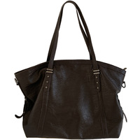 Sac à bandoulière polyvalent grande capacité pour femme, style preppy, noir, en PU souple, avec fermeture éclair, sac fourre-tout décontracté, sac bandoulière tendance