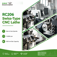 Tour CNC suisse de haute précision RC206, tour longitudinal de type suisse, tour automatique CNC, système Fanuc CNC