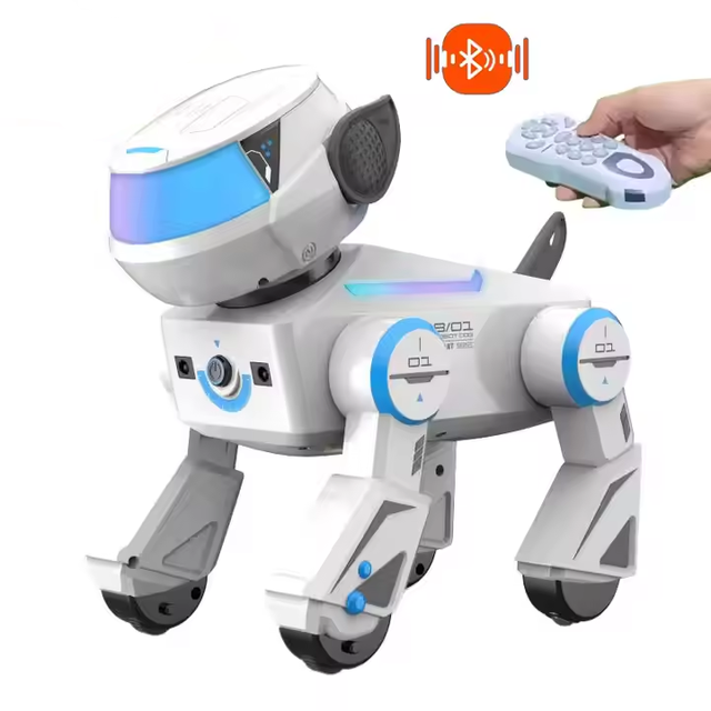 Ai Smart Dog Rc Robot Flips Handstand Spin Stunt Actions Robot Toys With LED Light Intelligent Robot Dog for Kids