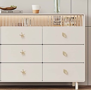 Poignée de tiroir de cuisine moderne en alliage de zinc, écologique, antirouille, à trou unique, en forme de papillon, abeille, feuille ou étoile de mer, style luxe léger - Product Image 5