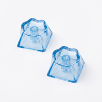 Keycap transparent multicolore en forme de patte de chat, vierge, à tige croisée, pour clavier mécanique DIY