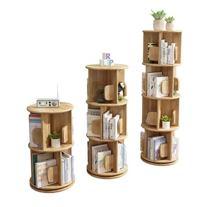Solid Wood Bookshelf for Home <strong>Library</strong> 360&deg; Rotating Simple Modern Floor-standing Storage Rack for <strong>Bedroom</strong> Children's Room - Product Image 1