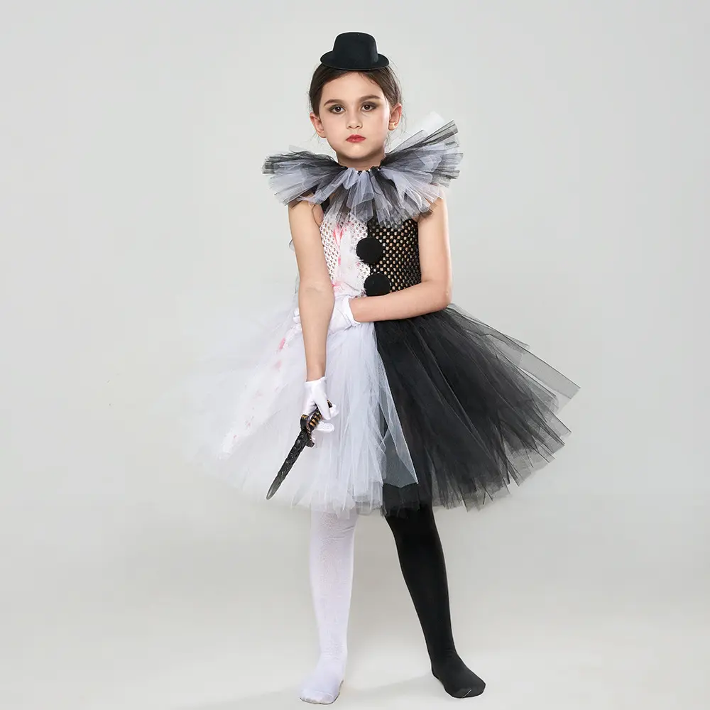 Cn-Bán Buôn Mới Nhất Halloween Chú Hề Đáng Sợ Cô Gái Ăn Mặc Halloween Trang Phục Chú Hề Cosplay Pompadour Ăn Mặc