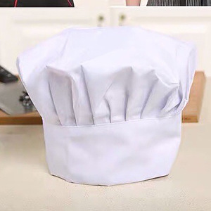 Chef Hat Men's Woven Cotton Tall Hat Monochrome Restaurant Kitchen Work Cap - Product Image 1