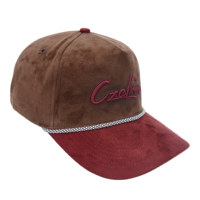 Chapeaux en daim à 5 panneaux de haute qualité Chapeaux à broderie personnalisée Casquette de baseball à 5 panneaux structurée avec corde