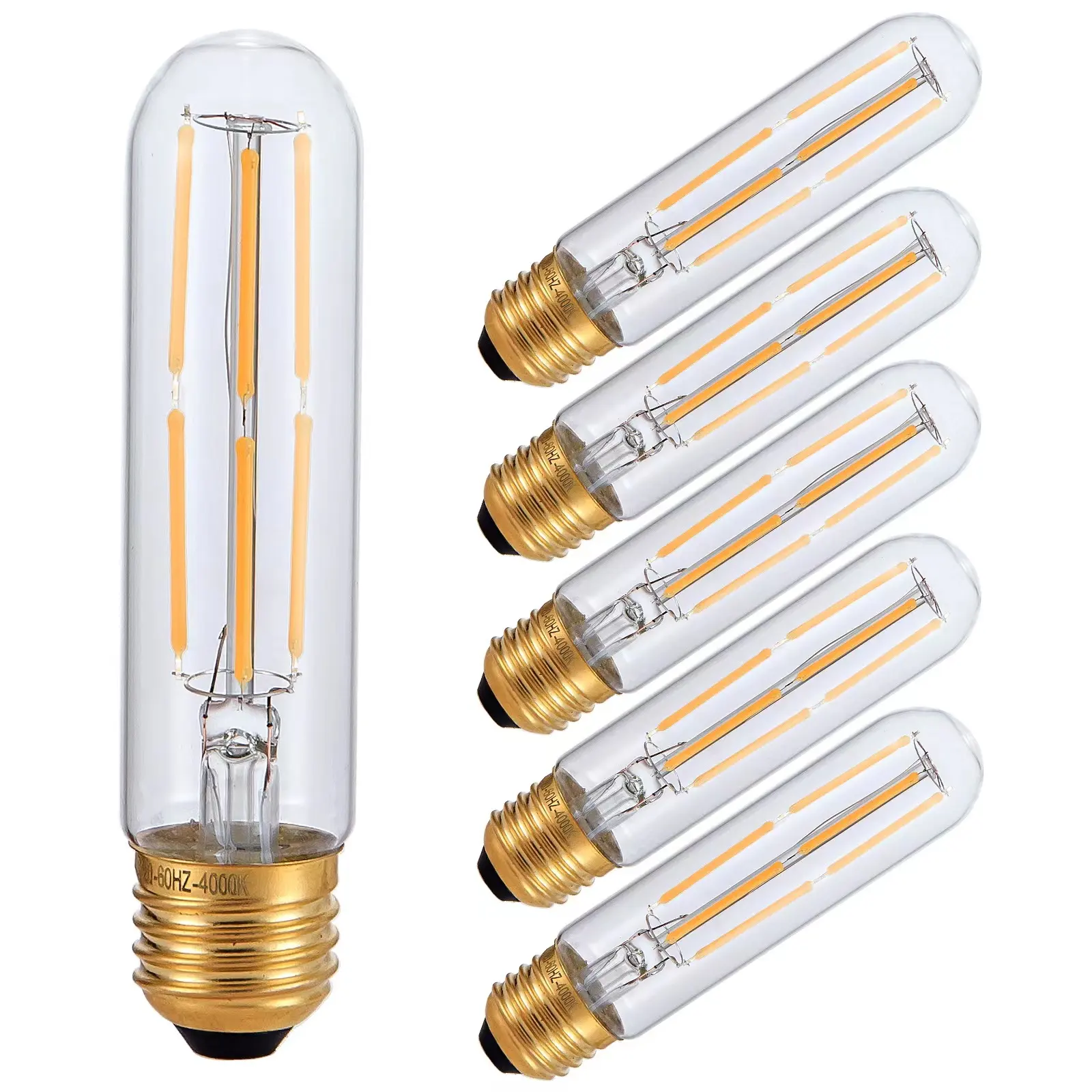 T10 Led Bulb Dimmable 8W Led Tubular Bulbs 3000K Soft White Clear Glass E26 Base Lamp Bulb For Cabinet Display Cabinet