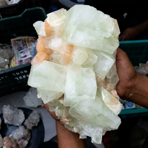 Natural Apophyllite <b>Crystal</b> Cluster Minerals Wholesale Cluster for Sale Natural Apophylite Green pink - Product Image 4