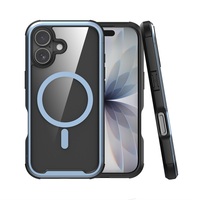 Étui de téléphone magnétique antichoc transparent en métal premium Flying 2026, design paysage urbain et voiture de sport pour 17 18 Pro