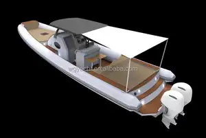 Nhôm Thể Thao 38ft Sâu V Hull Hypalon/PVC/Orca Rhib 1150 Thuyền Bơm Hơi Với Bơi Nền Tảng