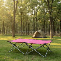 Lit pliant double en acier inoxydable, portable et durable, pour le camping, les voyages, les bébés, l'hôpital et la salle de séjour