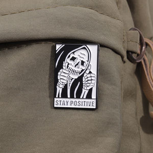 Pin Enamel Positif, Bros Grim Reaper Lucu, Lencana Kerah, Perhiasan Ransel Goth Test Negatif, Hadiah Grosir - Product Image 3