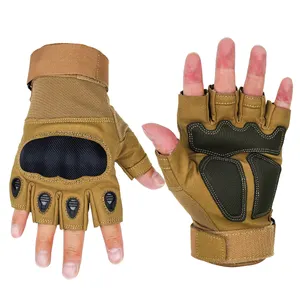 Guantes protectores de nudillos duros transpirables para deportes al aire libre, guante de caza ligero, táctico sin dedos