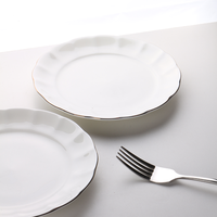 Offre Spéciale – Service de Table 12 Pièces en Porcelaine Fine Blanche Gaufrée, Élégant et Anti-Fuite, Idéal pour Mariages, Restaurants et Micro-ondes