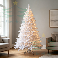 2,13m Hochwertiger Realistischer PE-Zeder Künstlicher Weihnachtsbaum mit Standfuß LED-Beleuchtung für Innen und Außen Großhandel OEM Maßanfertigung