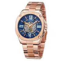 Montres mécaniques à mouvement automatique WINNER 8184 pour hommes, acier inoxydable, mode sport, tourbillon, squelette, étanche