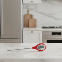 Thermomètre de cuisine numérique haute précision en acier inoxydable IP64 étanche USB OEM ODM pour barbecue extérieur et pâtisserie, avec champ de vision de 180°