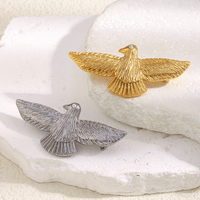 Dreamshow Broches Fashion Broches Vintage Flying Bird Zircon Broches Plaqué or Bijoux en acier inoxydable