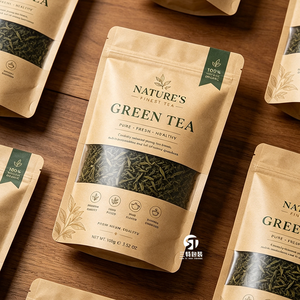 Bolsas de Café Ecológicas de Papel Kraft |   Empaque de Té Verde a Prueba de Humedad con Cierre Vertical y Ventana - Product Image 5