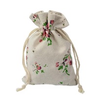 Sac à provisions en toile de coton biologique imprimé de logo personnalisé petite pochette durable pour le stockage de bijoux