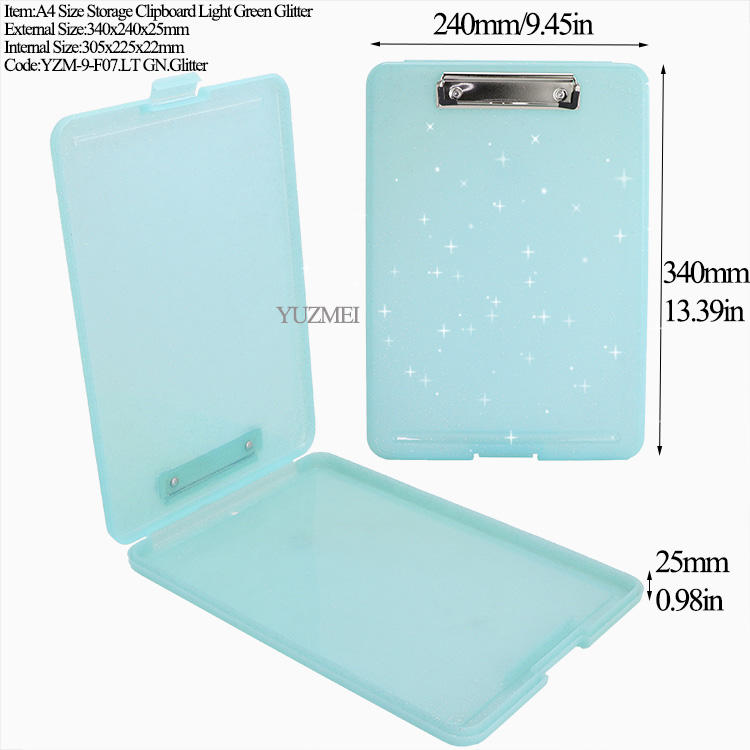 F07 Presse-papiers de rangement Vert clair pailleté