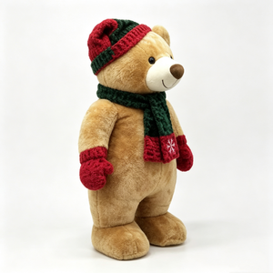 Ours en peluche personnalisé pour les fêtes, ours en peluche de Noël doux et moelleux, ours en peluche de Noël, animal en peluche ours en peluche pour l'hiver - Product Image 4