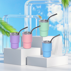 RTS 108pcs/ctn USA Warehouse Stocked Mini 3oz Shotglass Tumbler Cup <strong>Shot</strong> Stainless Steel Beer Mug with Metal <strong>Straw</strong> 12 Colors Mix - Product Image 5