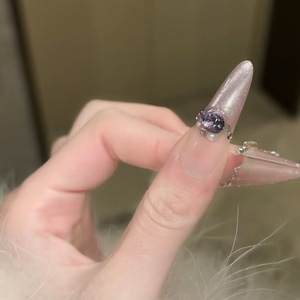 Faux ongles portables faits main, style sexy haut <span class=keywords><strong>de</strong></span> gamme pour le Nouvel An, avec chaîne française et strass scintillants, pour une <span class=keywords><strong>manucure</strong></span> élégante et riche. - Product Image 3