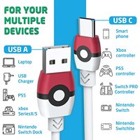 Câble de charge pour jeux vidéo USB vers Type C, compatible Nintendo OLED Lite Pro, câble de charge USB pour PS5/Xbox