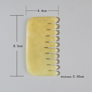 Strumento per <span class=keywords><strong>Massaggio</strong></span> Gua Sha, Pettine Guasha in Giada Xiuyan, Massaggiatore per <span class=keywords><strong>Testa</strong></span> in Pietra Naturale per Rilassamento e Crescita dei Capelli - Product Image 4