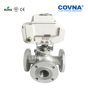 วาล์วบอลไฟฟ้าสามทาง Covna ขนาด 1 นิ้ว แบบมีหน้าแปลน สแตนเลส 650 Psi พร้อมตัวกระตุ้น 4-20mA สำหรับน้ำ น้ำมัน และไอน้ำ - Product Image 1
